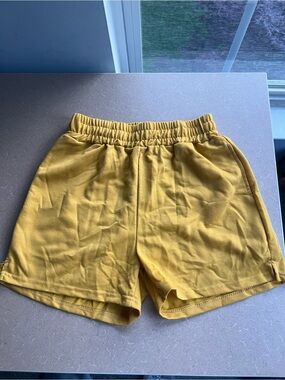 Women’s Casual Elastic Waist Yellow Shorts